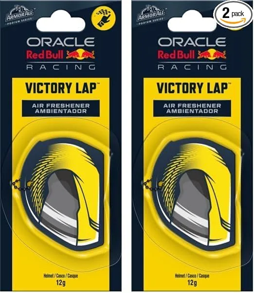 Armor All ▫️ Aromatizador de carro suspenso Podium Series™ – Logótipo Casco, Fragrância Victory Lap™, Eliminador de odores para carro, até 40 dias de frescura, em colaboração com a Oracle Red Bull Racing