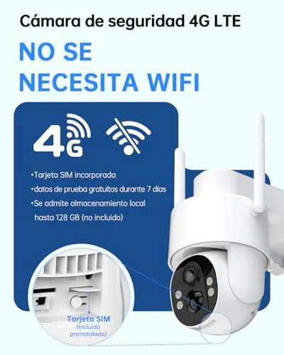 Tical ▫️ 24/7 Gravação AOV Câmara de vigilância 4G para exterior, alimentada a energia solar, com cartão SIM, 2,5K 2