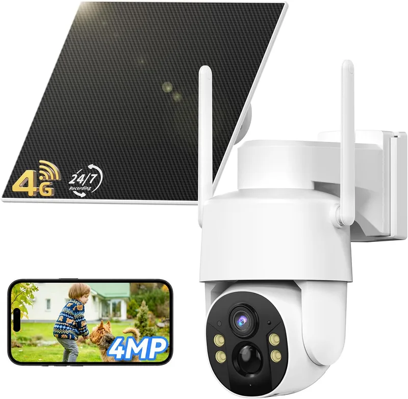 Tical ▫️ 24/7 Gravação AOV Câmara de vigilância 4G para exterior, alimentada a energia solar, com cartão SIM, 2,5K