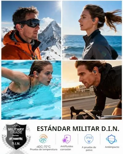 ZOVIMAX ▫️ Auscultadores de condução óssea para natação, IPX8, MP3 de 8 GB, Bluetooth 6.0 5